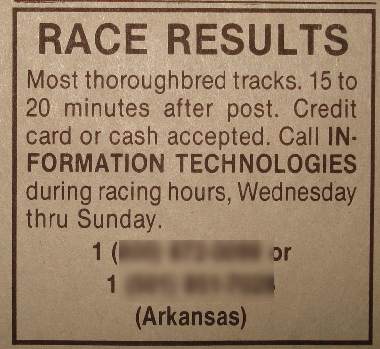 Race results hotline