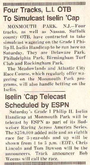 Iselin simulcast outlets