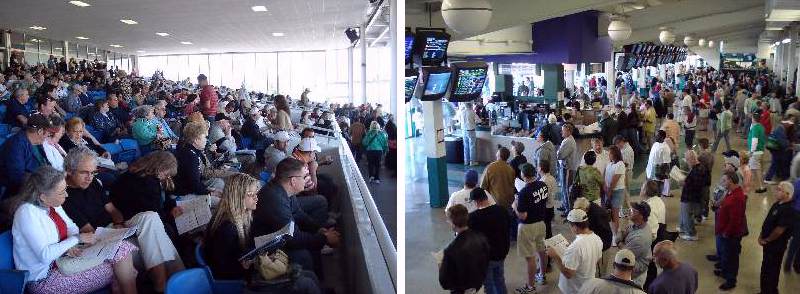 Tampa Bay Downs grandstand, upstairs/downstairs