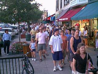 Crowds on Broadway