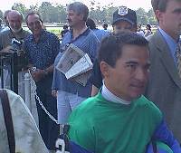 Corey Nakatani after winning the Diana