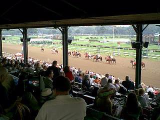 saratoga clubhouse race box seats 2003 racing season parade cide smullen fame paddock prior knowlton robin jack left funny
