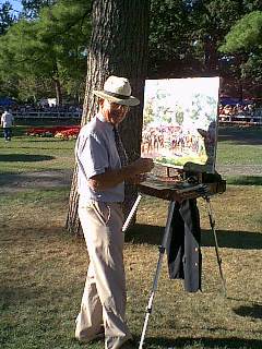 Artist at work in paddock