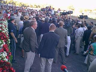 Crowded Travers winner's circle