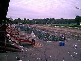 Empty track apron area