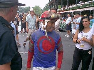 Edgar Prado departs the winner's circle