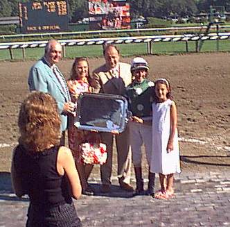Winner's circle trophy presentation