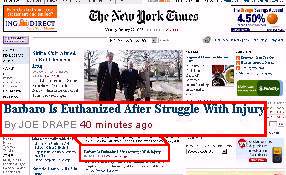 NY Times web frontpage 1/29/07
