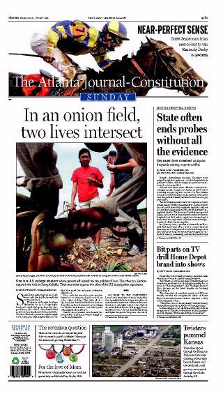 Atlanta Journal Constitution, front page, 5/6/07