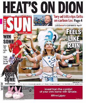 Sunday Sun, front page, 6/08/08