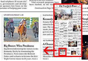 NY Times, front page, 5/18/08