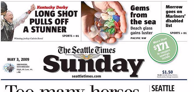 The Seattle Times, front page, 5/03/09