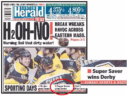 Boston Herald, front page, 5/02/10