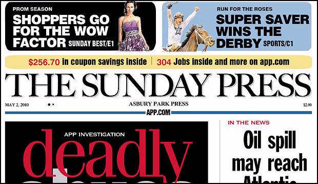Sunday Press, front page, 5/02/10