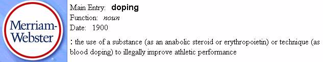 Merriam-Webster definition of doping